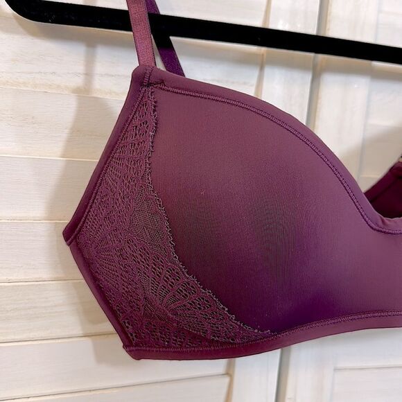 Parisian Bra Size 36C Lace Wine Burgundy - Picture 3 of 12